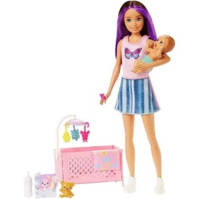 Coffret Skipper Bebe Au Lit - Barbie - Playset Poupée - 3 Ans Et +