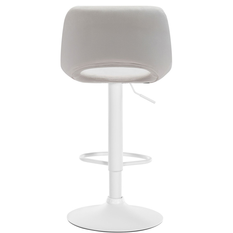 Taburete de bar Camden en terciopelo Crema,Metal blanco mate