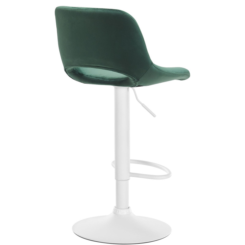 Tabouret de bar Camden en velours blanc vert
