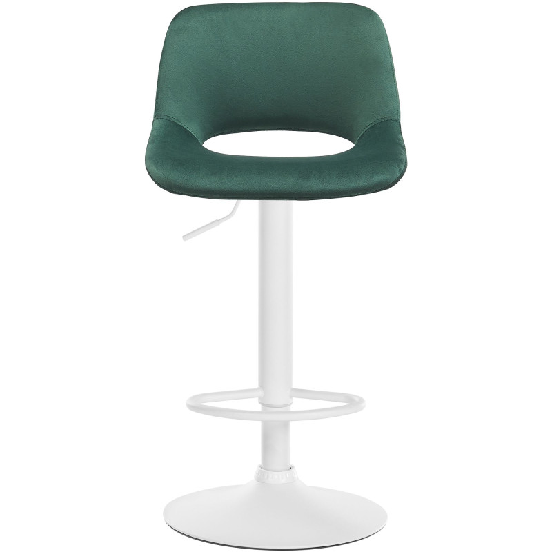 Tabouret de bar Camden en velours blanc vert