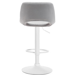 Tabouret de bar Camden en velours blanc gris clair
