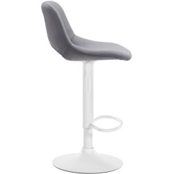 Tabouret de bar Camden en velours blanc gris foncé