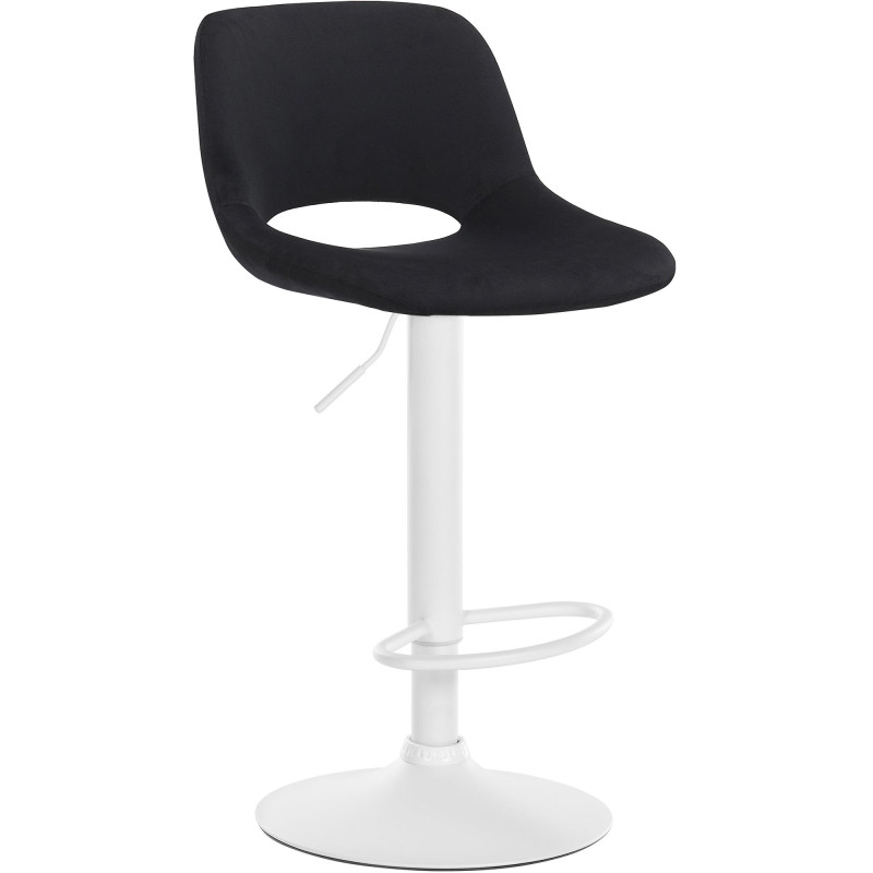 Tabouret de bar Camden en velours blanc noir