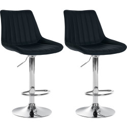2er Set Barhocker Toni Kunstleder chrom