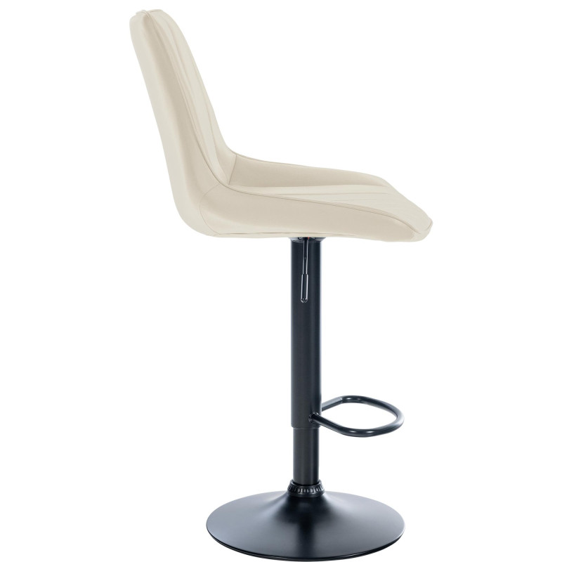 Juego de 2 Taburetes de bar Toni en polipiel Crema,Metal negro mate