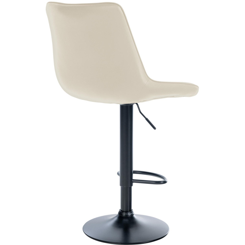 Lot de 2 tabourets de bar Toni simili cuir noir crème