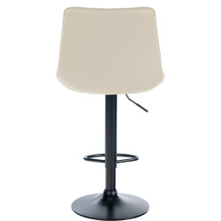 Lot de 2 tabourets de bar Toni simili cuir noir crème