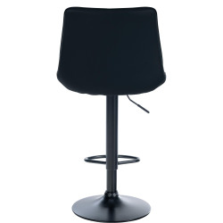 Lot de 2 tabourets de bar Toni, similicuir, noir noir