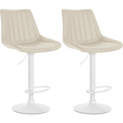 2er Set Barhocker Toni Kunstleder weiЯ