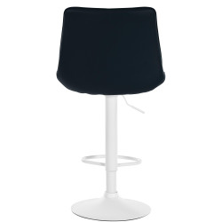 Lot de 2 tabourets de bar Toni simili cuir blanc noir