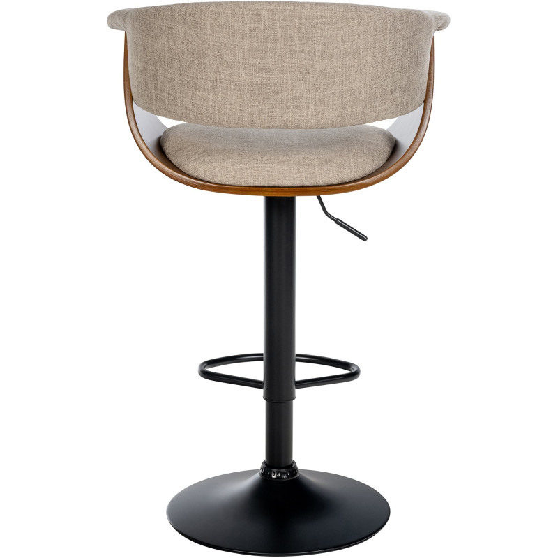 Lot de 2 tabourets de bar Vestal tissu noyer/crème