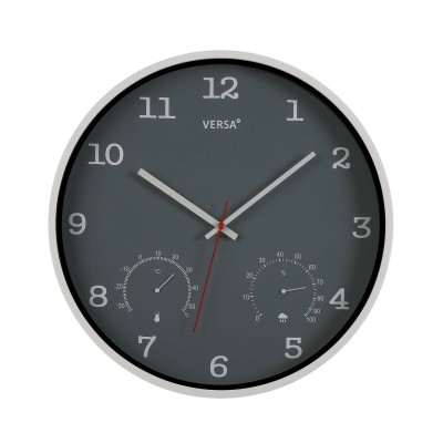 Horloge Murale Versa Gris Plastique (4,3 x 35,5 x 35,5 cm)