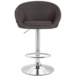 Lot de 2 tabourets de bar Miami V2 tissu chromé gris foncé