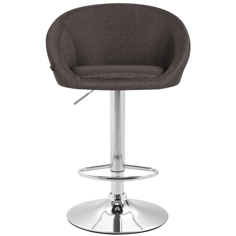 Lot de 2 tabourets de bar Miami V2 tissu chromé gris foncé