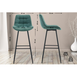 Tabouret de bar en tissu Dartford vert