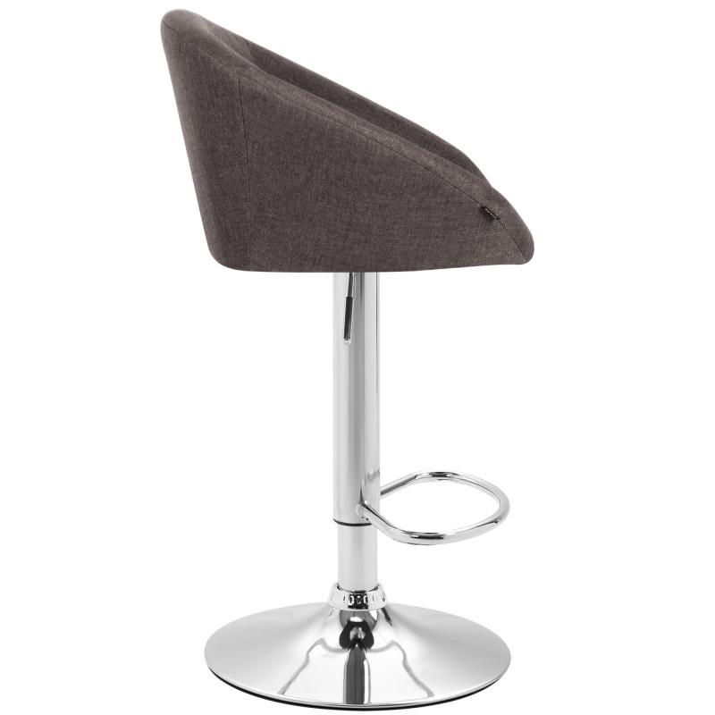 Lot de 2 tabourets de bar Miami V2 tissu chromé gris foncé