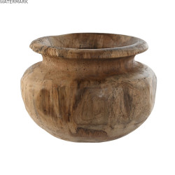 Vase Home ESPRIT Naturel Brun foncé Teck 30 x 30 x 20 cm
