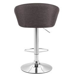 Lot de 2 tabourets de bar Miami V2 tissu chromé gris foncé