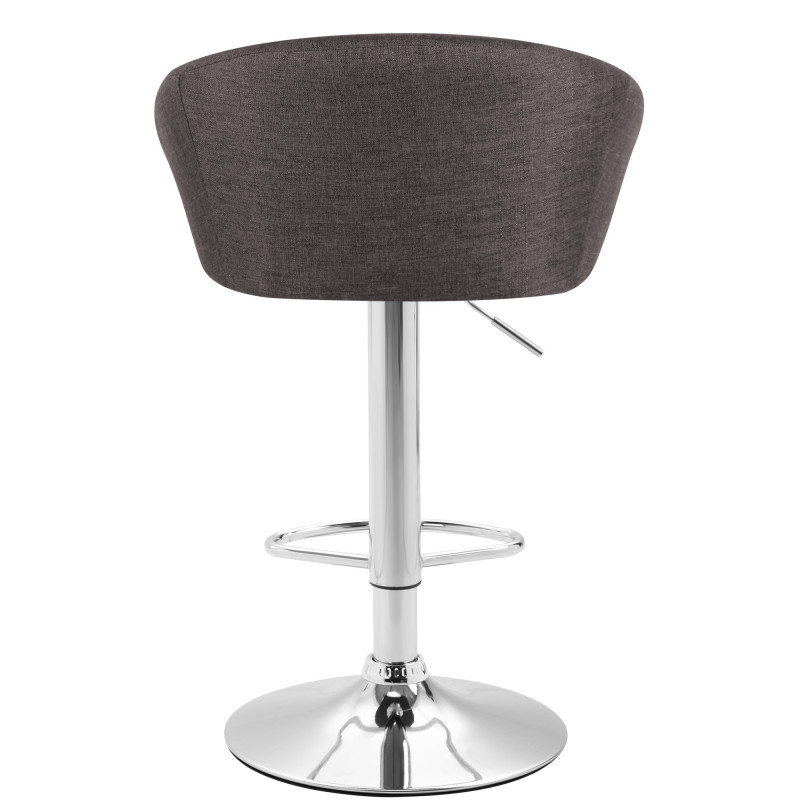 Lot de 2 tabourets de bar Miami V2 tissu chromé gris foncé