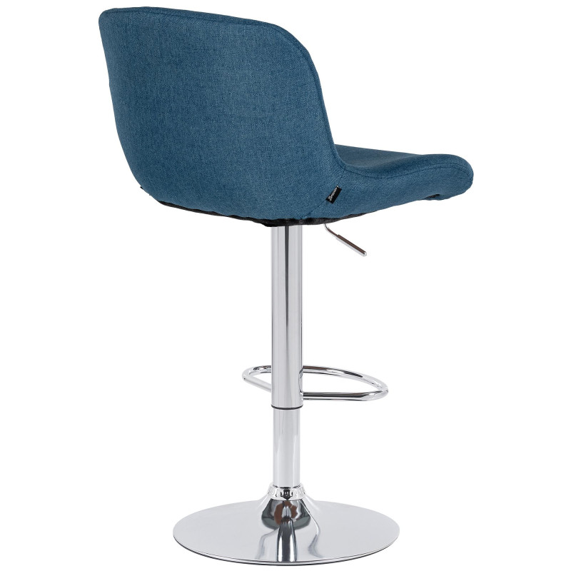 Tabouret de bar Solon en tissu chromé