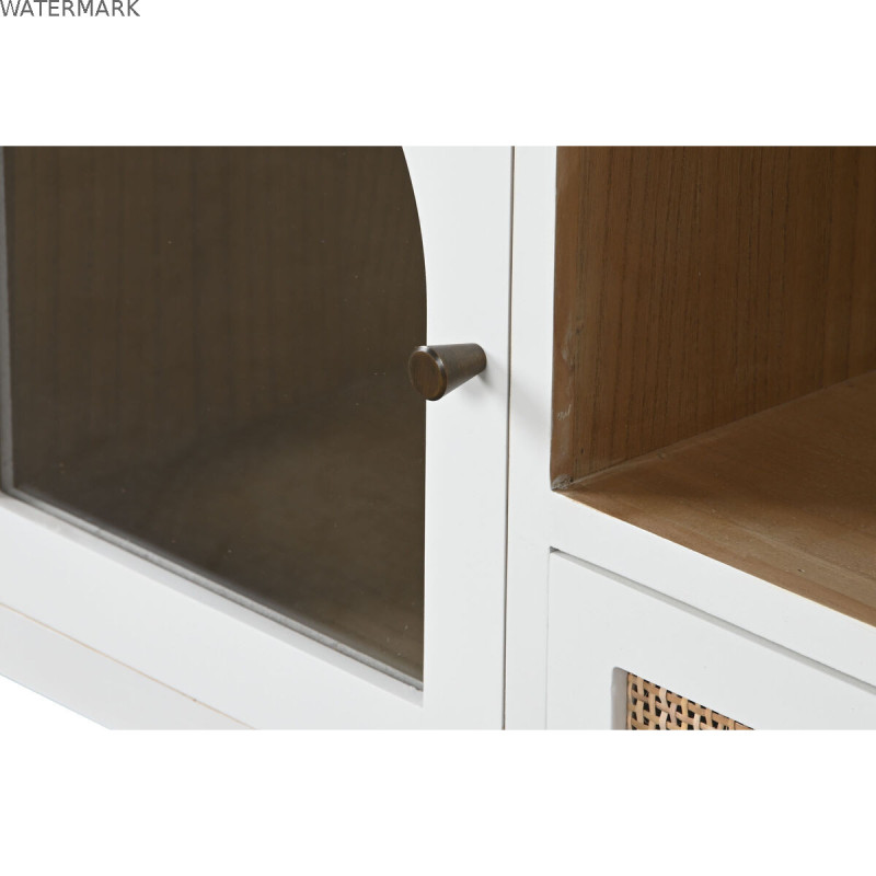 Meubles de télévision Home ESPRIT Blanc Verre Bois de paulownia 120 x 40 x 50 cm