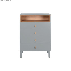 Caisson à Tiroirs Home ESPRIT Bleu Gris polypropylène Bois MDF 80 x 40 x 117 cm