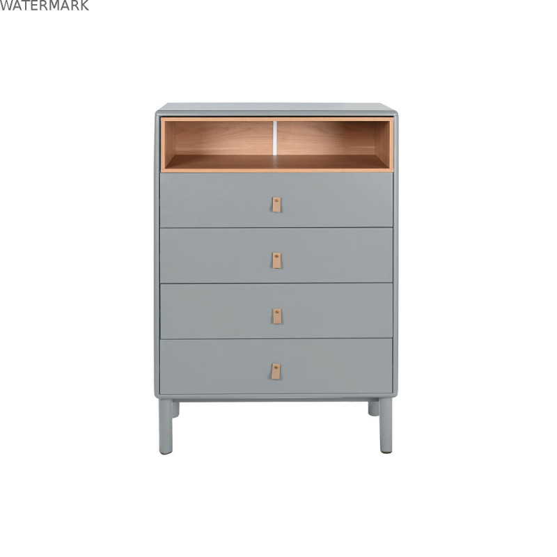 Caisson à Tiroirs Home ESPRIT Bleu Gris polypropylène Bois MDF 80 x 40 x 117 cm