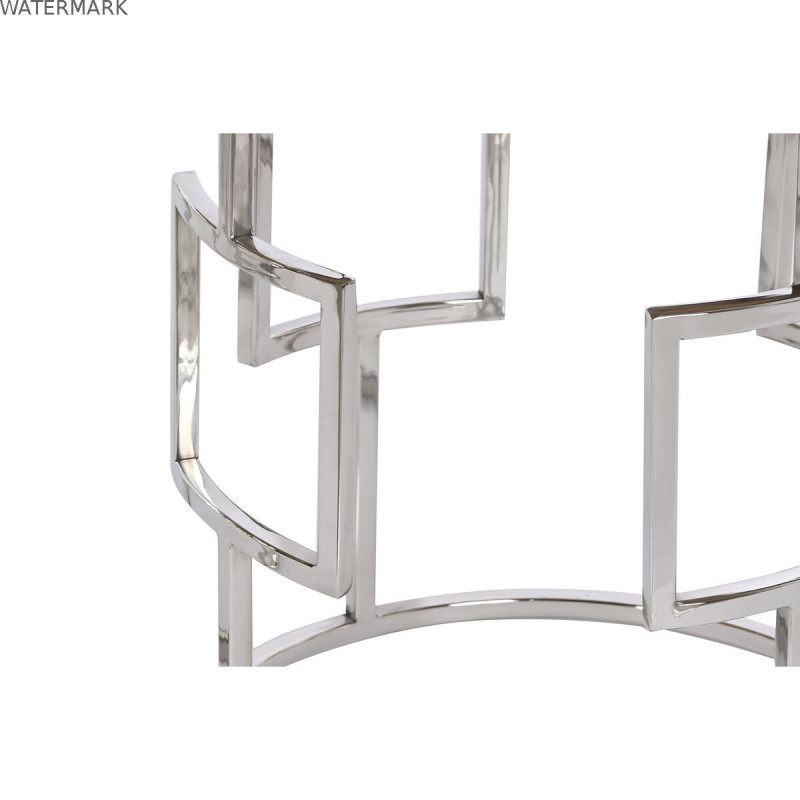 Jeu de 3 tables Home ESPRIT Marron Argenté Naturel Acier Bois de manguier 49,5 x 49,5 x 62 cm
