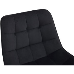 Tabouret de bar en velours Dartford noir