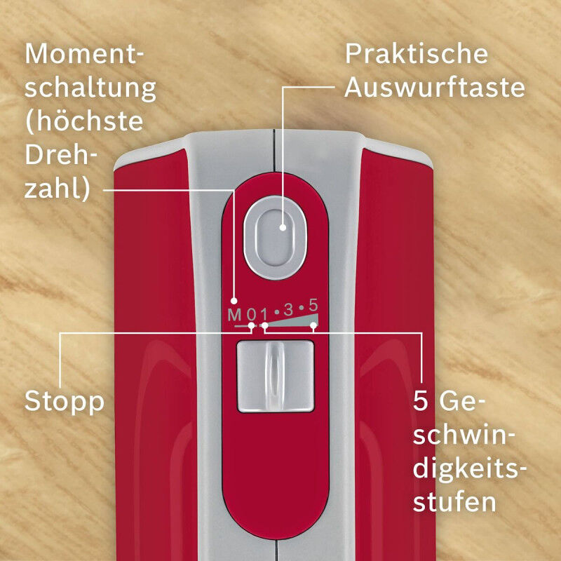 Mixeur/mélangeur de pâte BOSCH MFQ40303 Rouge 500 W 500W