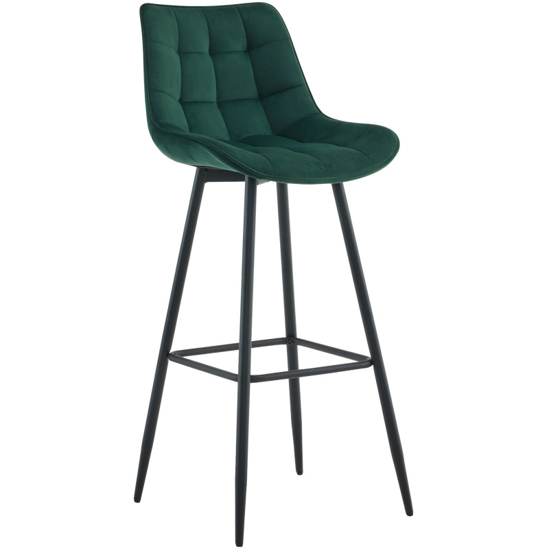 Tabouret de bar en velours Dartford vert