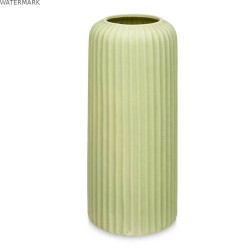 Vase Vert Dolomite 16 x 40 x 16 cm (4 Unités) Rayures