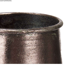 Vase Argenté Métal 21 x 44 x 21 cm (4 Unités) Avec relief