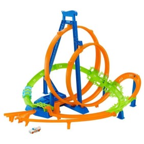 Circuit voiture - HOT WHEELS - Coffret Looping multi crash - 5 zones de carambolage - propulseur motorisé