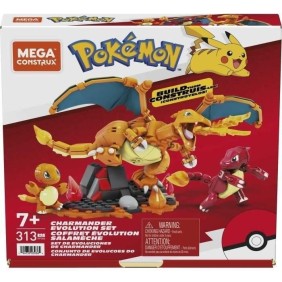 Jeu de construction Salameche Evolution - Mega Bloks - HFG06 - 313 pieces - Licence Pokémon