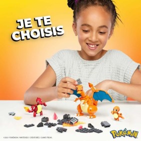 Jeu de construction Salameche Evolution - Mega Bloks - HFG06 - 313 pieces - Licence Pokémon