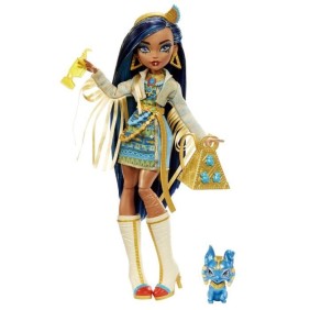 Poupée Monster High - Cleo de Nile avec animal de compagnie - 4 ans et + - MONSTER HIGH - HHK54