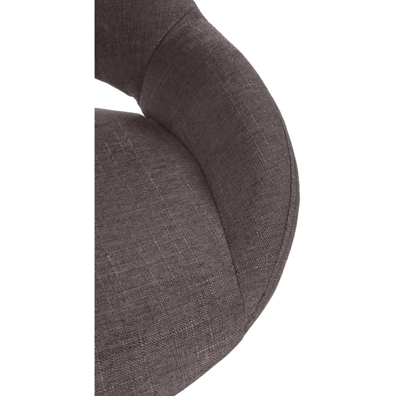 Set de 2 Taburetes de bar Milet en tela Gris oscuro,Metal negro mate