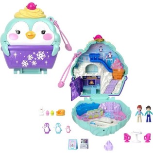 COFFRET MANCHOT A LA NEIGE - POLLY POCKET - HRD34 - MINI POUPEE POLLY POCKET COFFRET COMPACT