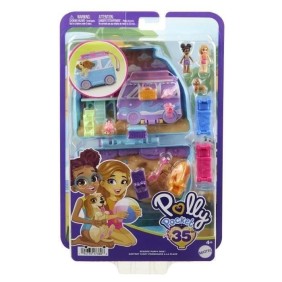 COFFRET CHIOT A LA PLAGE - POLLY POCKET - HRD36 - MINI POUPEE POLLY POCKET COFFRET COMPACT