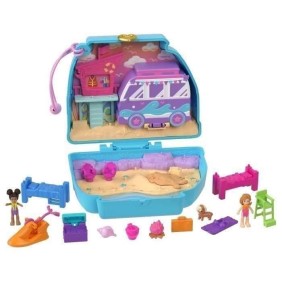 COFFRET CHIOT A LA PLAGE - POLLY POCKET - HRD36 - MINI POUPEE POLLY POCKET COFFRET COMPACT