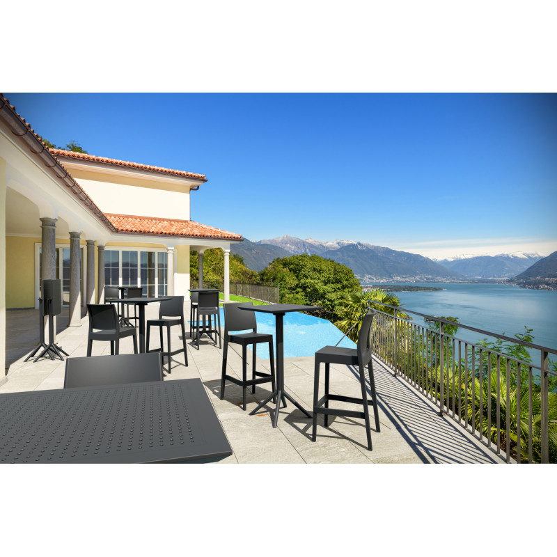 Ensemble de 2 tabourets de bar Maya noir