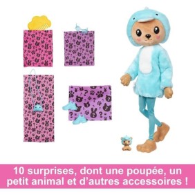 Barbie - Cutie Reveal - Poupée sur le theme des costumes, ourson dauphin