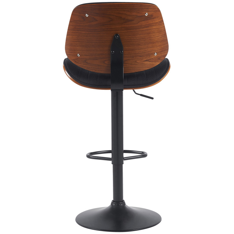 Ensemble de 2 tabourets de bar Clawson en tissu noir noyer/noir
