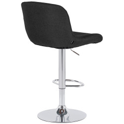 Lot de 2 tabourets de bar Solon en tissu chromé