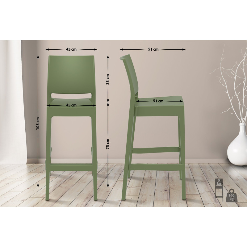 Tabouret de bar Maya olive