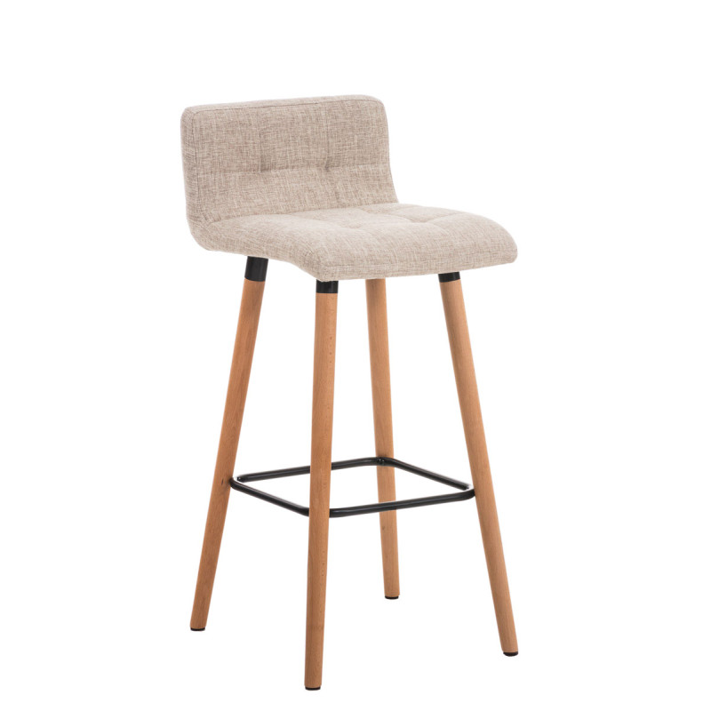 Ensemble de 2 tabourets de bar Lincoln en tissu naturel crème