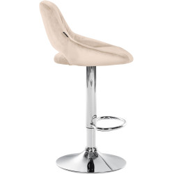 Ensemble de 2 tabourets de bar Milet en velours C crème