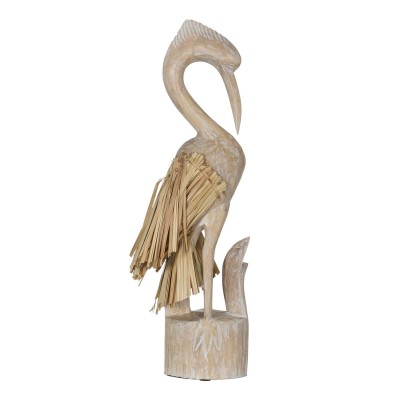 Figurine Décorative Blanc Naturel Héron 20 x 10 x 62 cm