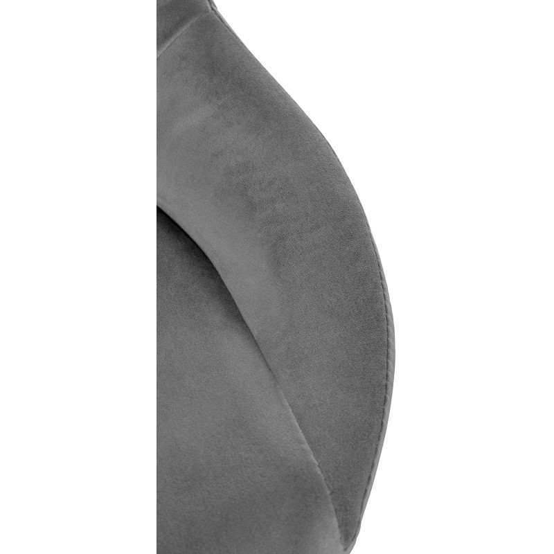 Set de 2 Taburetes de bar Milet en terciopelo Gris oscuro,Metal negro mate